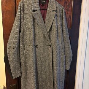 Torrid Gray Herringbone Trench Coat